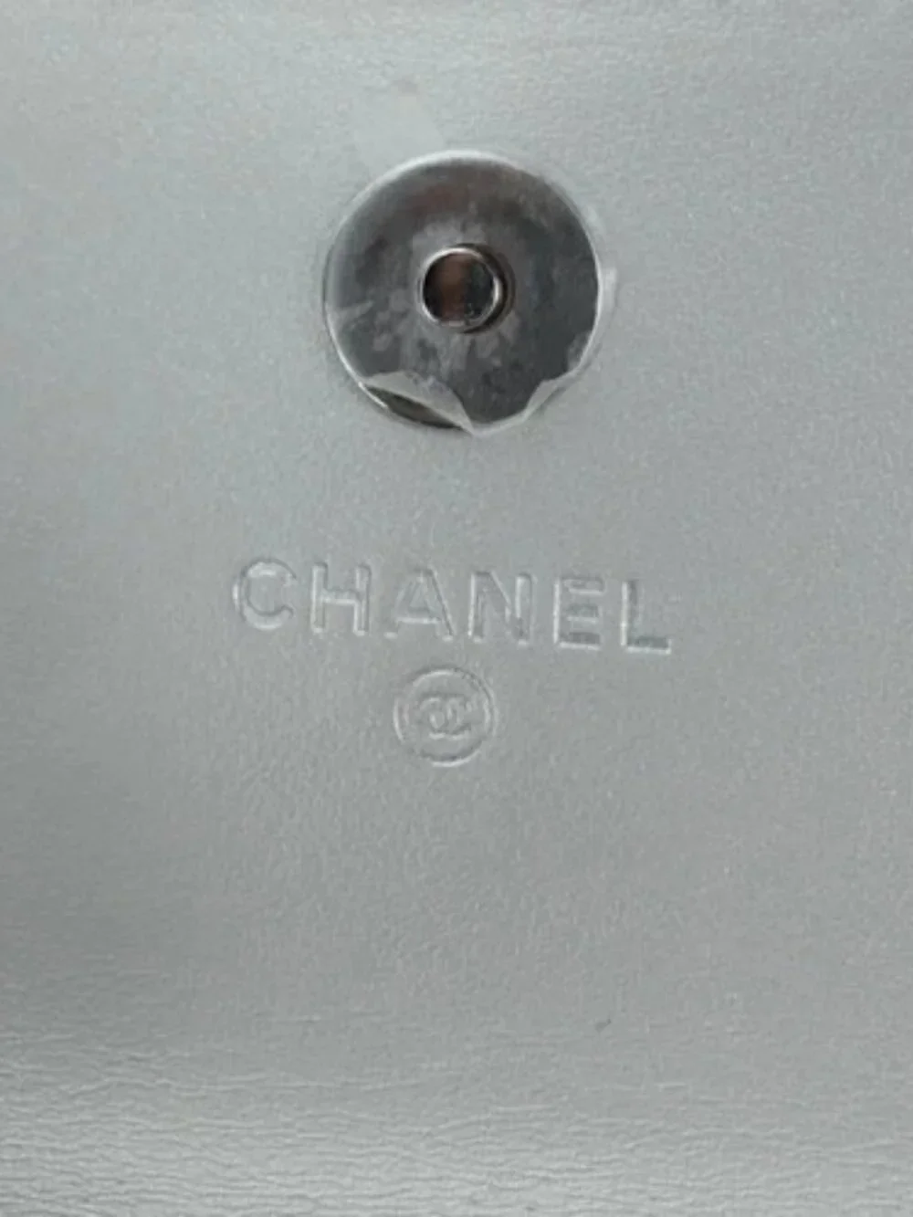 CHANEL Chain Shoulder Bag Leather Silver CC Auth 170531SAM